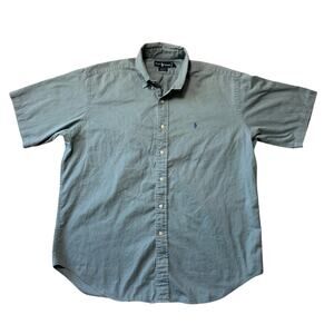 Ralph Lauren "Blaire" Collared,  short sleeve shirt, Teal/Green, Size Men's LG